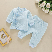 Newborn Warm Underwear Suit 0-3 Early Baby Babies Pure Cotton Clothing Clip Cotton Spring Autumn Winter Monk Clothes