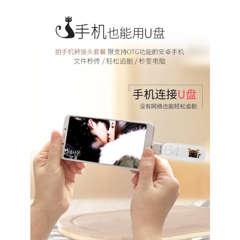official official taidian u disk 64g customized logo lettering creative cute cartoon usb flash disk high speed girl student personality mobile usb flash drive small encryption genuine  dual purpose large capacity