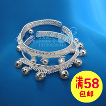 Hmong clothing silver bracelet Adult children bell bracelet Stage performance jewelry Eight bell bracelet
