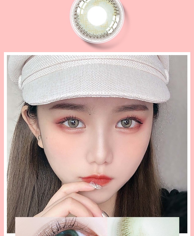 缇娜美瞳女年抛大小直径欧美灰自然混血近视隐形眼镜半年抛日抛tn