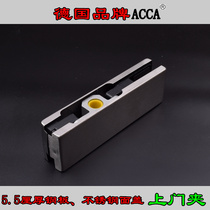 Hot pins German ACCA cards 55M thickened steel sheet glass upper and lower curved door clips fixing ground spring door accessories