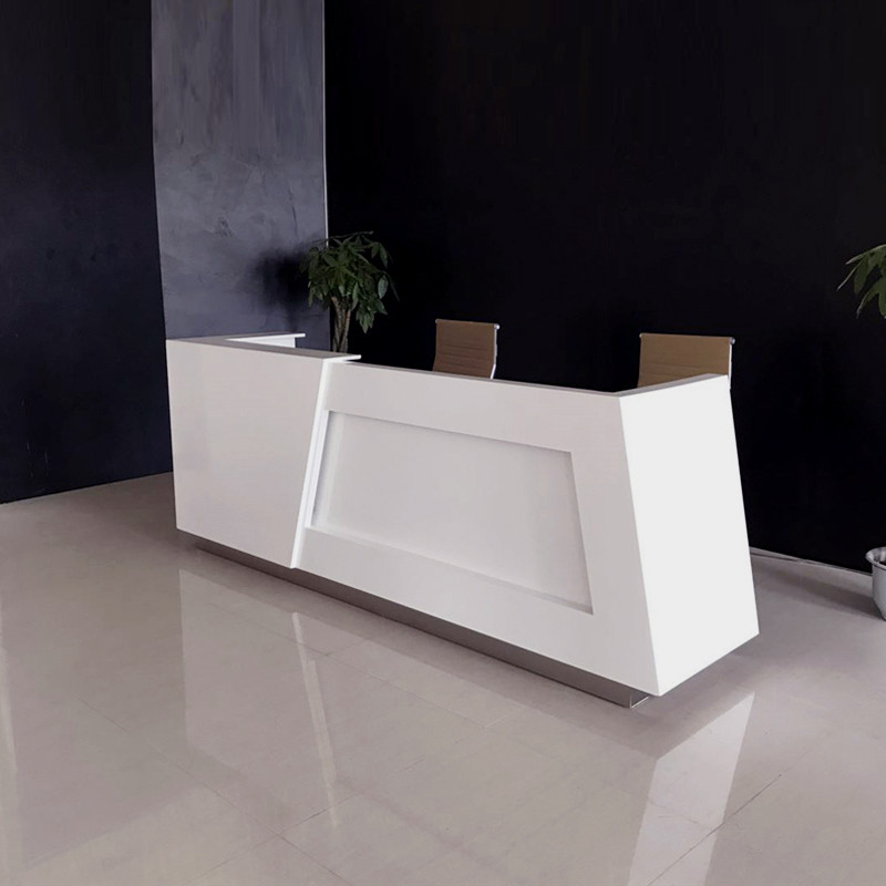 公司迎宾前台定制简约现代烤漆谘询吧台异形创意收银台前台接待台_7折