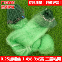 Thick silk big fish net tilapia net black fish net grass fish net grass fish net green silk three layer fishing net fishing net fishing net