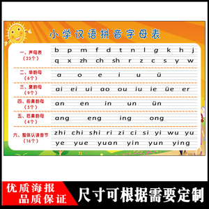 小学汉语拼音字母表挂图 声母韵母整体认读音