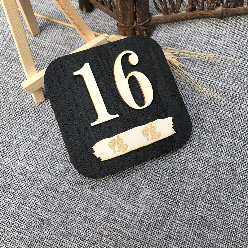 木质数字牌个性桌牌号饭店桌牌号码数字编号餐厅文艺桌贴台牌