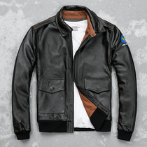 Special offer first layer cowhide leather leather clothing mens A2 flight suit Air force leather jacket large size jacket simple mens single coat