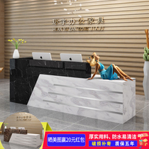 Imitation Marble Cashier Desk Counter Simple Front Desk Reception Desk Consultation Desk Shop Set Up For Commercial Bar Desk Small Table Small Scale