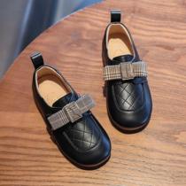 Girls shoes 2020 new children princess shoes soft leather shoes black English style shoes spring and autumn