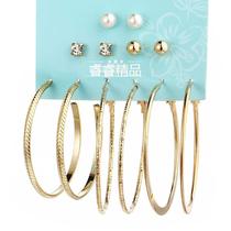 6 pairs circular earrings set woman ear ring Ladies jewelry