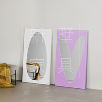 Simple special-shaped decorative mirror bedroom dressing mirror wall hanging home full body mirror wall fitting mirror beauty thin mirror