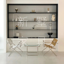 Modern simple negotiation table Nordic balcony leisure reception coffee milk tea shop table transparent glass small round table