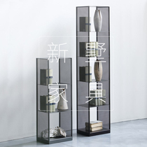 Modern simple bookshelf narrow floor living room one-character partition shelf iron shelf bedroom creative small bookcase