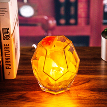 Salt lamp Himalayan crystal Salt diamond ornaments Feng Shui lamp Creative gift Bedroom decoration night lamp