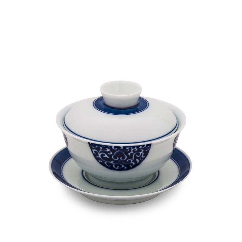 Cheng DE xuan tea set of jingdezhen ceramic kung fu tea set tea ware suit pure manual 8 head blue pearl