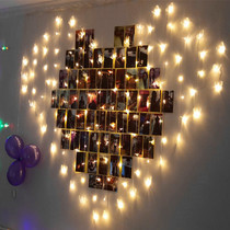 LED lights flashing lights string lights net lights heart shaped wedding decorative lights girl heart room bedroom layout hanging lights ins ins