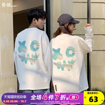 Radiohead white couple T-shirt pure cotton long sleeves autumn new loose fashion pullover simple and fresh tide