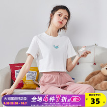 Tang Shi spring and summer new womens suit short top long pants with sweet foreign atmosphere age-reducing salt two-piece set casual