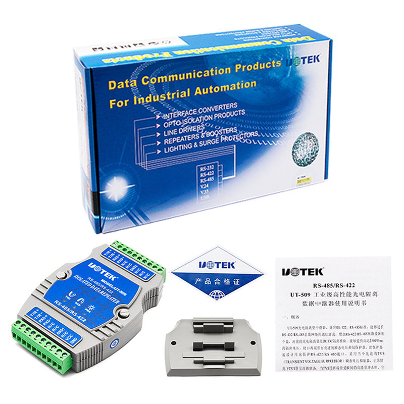 yutai ut-509 485 repeater industrial-grade rs485/rs422 amplifier module with photoelectric isolation lightning protection