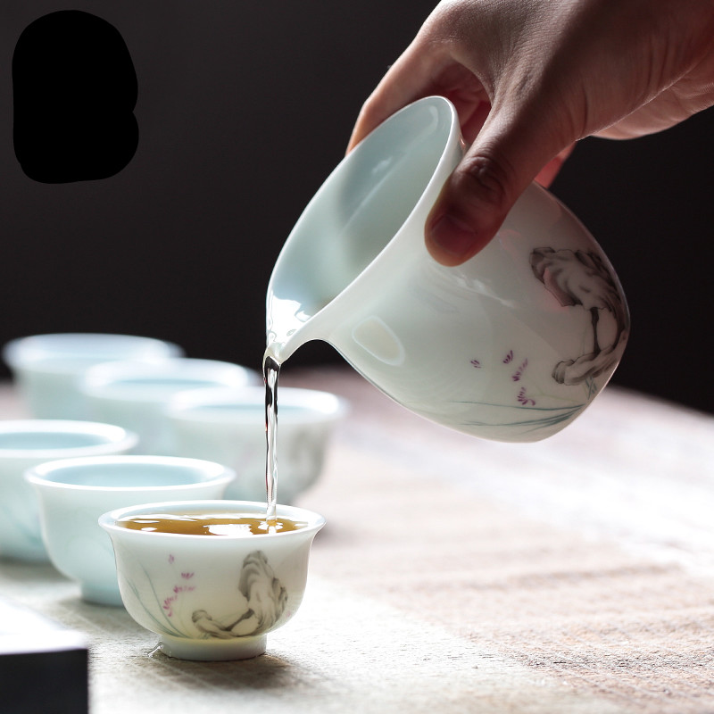 The Poly real boutique scene. Fair ceramic cup hot insulation large capacity of jingdezhen tea service points a tea and a cup of tea