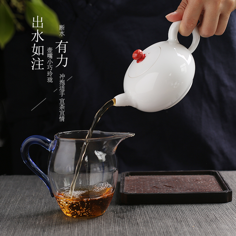 The Poly real scene of jingdezhen porcelain tea set a pot of two cups of ceramic crack cup portable travel tea set