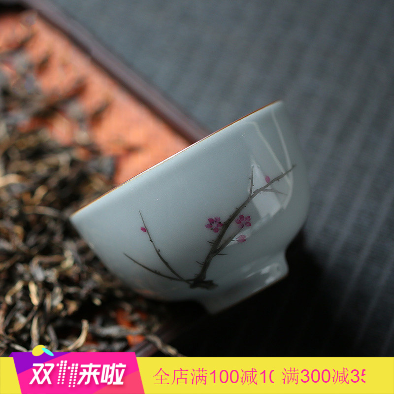 . Poly real boutique scene up glaze master cup single CPU kung fu tea cups of jingdezhen ceramic tea set hand - made sample tea cup