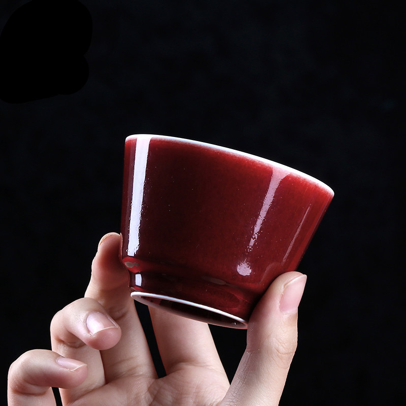 The Poly real boutique scene. Ruby red kung fu tea master of jingdezhen ceramic sample tea cup all hand small single CPU S