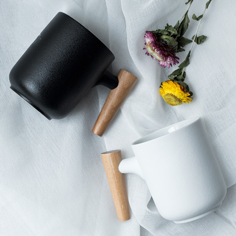 Together with wooden handle, scene mark cup of filtered coffee cup with cover ceramic spoon big cups office ultimately responds scented tea cup order