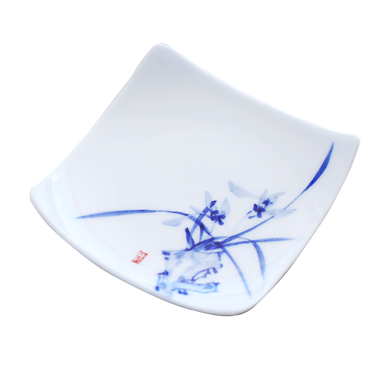 . Poly real view jingdezhen ceramic cup mat saucer hand - made kung fu tea tea with parts of blue and white porcelain insulation