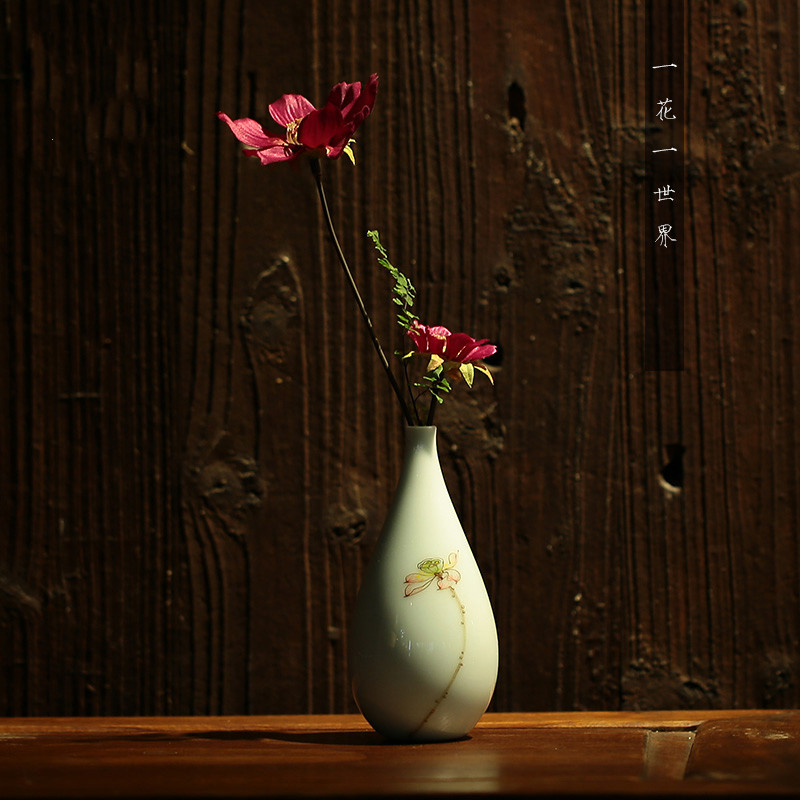 The Poly real scene fine ceramic flower flower implement jingdezhen tea hand - made floret bottle home furnishing articles kung fu tea taking