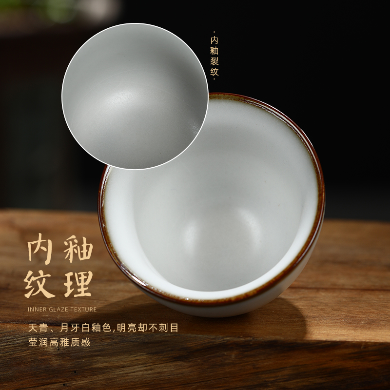 The Poly real scene, jingdezhen up master cup large checking ceramic kung fu tea cups domestic high - grade sample tea cup with a gift