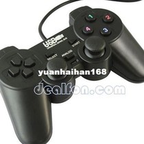 USB Double Shock PC Computer Wired Game Controller Joystick