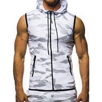 New camouflage casual slim sleeveless hooded vest