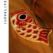 Bathroom absorbent floor mat Japanese koi cartoon bathroom bathtub non-slip foot mat home toilet door mat