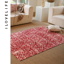 Living room sofa light luxury carpet wedding home bedroom bedside blanket long red disposable erasable meal side mat