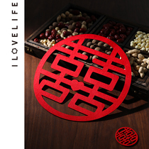 Marriage engagement gift hand throw happy door door large wedding suit window round wall sticker wedding room window flower paste