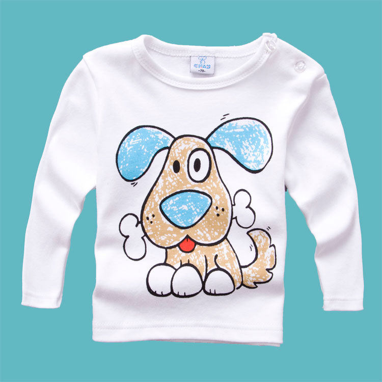 春秋装童装衣服儿童卡通上衣男童t恤女童长袖婴儿宝宝打底衫全棉