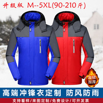 Outdoor Submachine Clothing Custom LOGO Winter Plus Suede Thickened Anti-Chill Jacket Book Making Delivery Takeaway Work Clothes Print