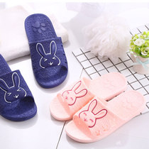Summer bathroom slippers non-slip bath leakage home home thick bottom men and women plastic cute couple cool slippers