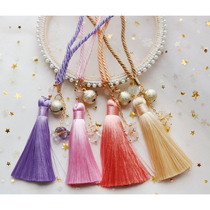 Original hand bow ball diy hand bow ball tassel lanyard bell Natural gravel car pendant Handmade accessories
