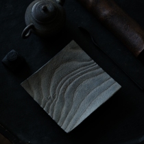 Wooden ware artisan hand chiseled with large lacquered wood ware white wax wood positive square shaped pot bearing tea room ware tea props