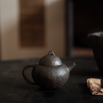 Guan Tianzeng Total Handmade Hand Pinch small pot Solitary Pint Bubble Teapot Small Pot Coarse Pottery Iron Glaze
