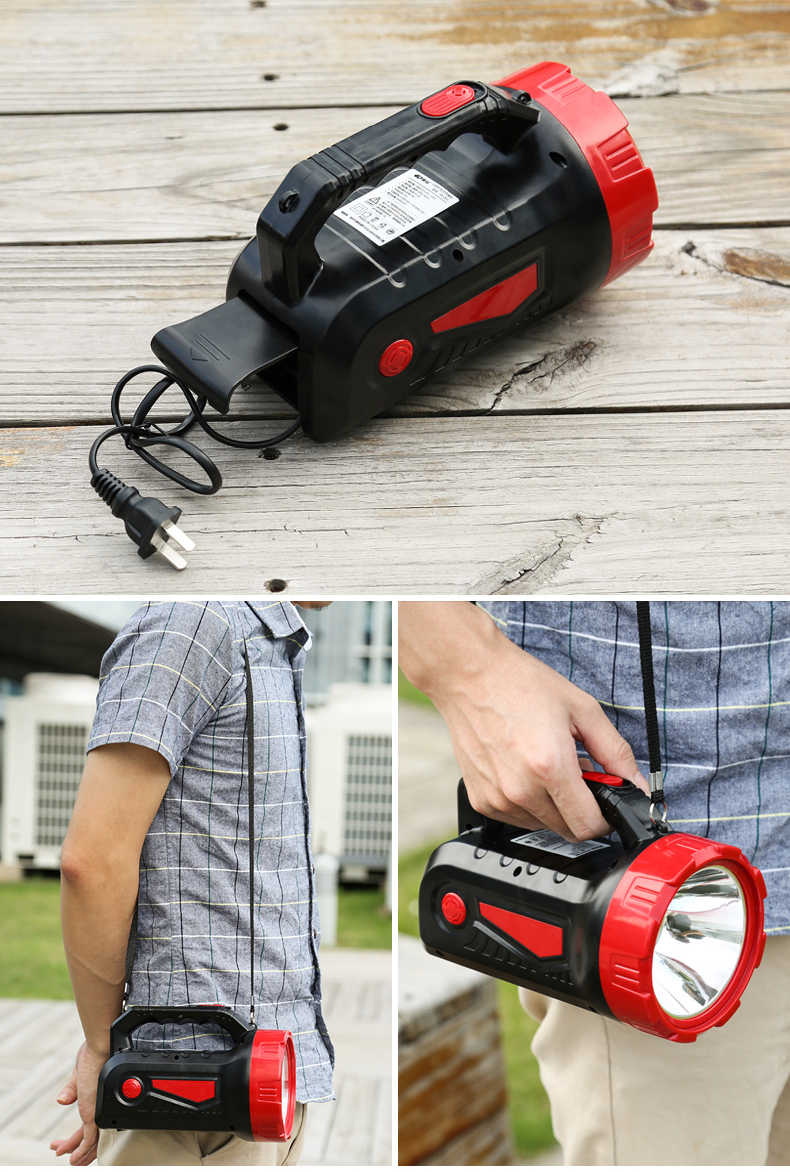 康铭led强光手电筒 远射可充电手提灯 探照灯 超亮远程家用户外巡逻
