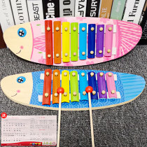 Baby children wooden eight-tone hand piano small xylophone 1-2-3-4 years old boys and girls baby wooden Music Toys