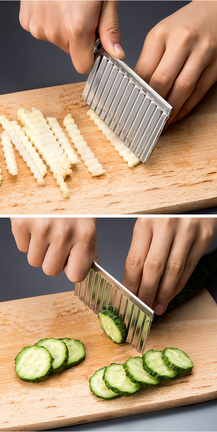 多功能切菜器-土豆刀波浪刀不锈钢狼牙土豆刀切土豆薯条刀切条器多功