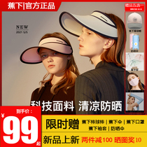 Under the banana sunscreen hat female anti-ultraviolet mask beach sun hat duck tongue vv outdoor empty top sun hat c