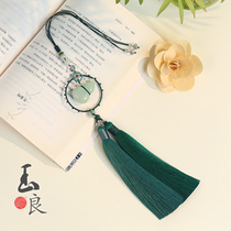 Original high-grade jade Jade gourd hand tassel mirror car hanging innovative birthday holiday gift 328