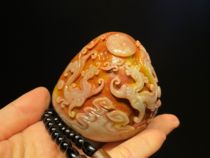 Lao Stone Double Dragon Drama Pearl Pendulum Pieces Seal Engraving Seal Fields Yellow Shou Shan Stone Premium Frozen Stones Yaan Green