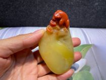 Golden Jelly Stone Boutique (dragon tortoise) handlebar piece swinging piece seal engraving seal Shoushan stone Laos and Tian Yujintian Huang