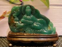 Elegant Green Knows the Cicada Swaying mountain Play Water Handicraft Original Stone seal engraving high-quality stone collection