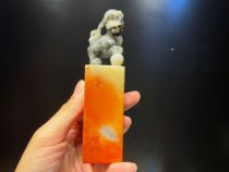 Lao Stone Boutique Seal Swing Piece Seal Engraving Hand Lettering Northern Fields Yellow Shoushan Hibiscus Stone Ballin Powder Freeze